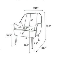 Akcentna stolica Moderna središnja stoljeća Velvet Sherpa Fotelja sa ergonomskim naslonom i metalnim