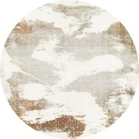 Ahgly Company u zatvorenom okruglom apstraktno od bijelih prostirki bež, 6 'okruglica