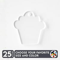 Jedinice Akrilni privjesci Cupcake 1 8 Debele - bistre ili čvrste boje - izrađene u SAD-u
