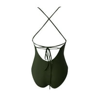 Ženski kupaći kostimi Tummmy Control Plus size Coleit Coverup Fashion S seksi V Crt Crts Glimuits Mesh Halter Monokini Bathing odijelo Green XXL