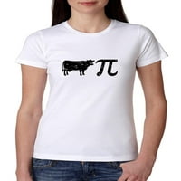 Krava pita sa matematičkim pipnim simbolom - urnebesna grafička ženska pamučna majica sive majice