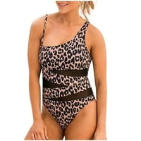 Tking moda jedan kupaći kostimi za žene Tummy Control Hollow Wrap kupaći kupaonice Leopard Print s
