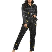 Mrat Nighthowns za žene Mekani pamučni dugih rukava s punim slatkim pidžami ženski dozibi na spavaćih