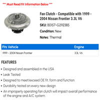 Spojka ventilatora - kompatibilna sa - Nissan Frontier 3.3L V 2003