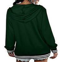 Glonme ženska odjeća duge jakne dukseri dukseri dukseri s kapuljačom s džepovima sa kapuljačom zelenim