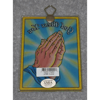 # Molitljive ruke Bog blagoslovi vas ručno oslikani stakleni dekor 3,75 5,25