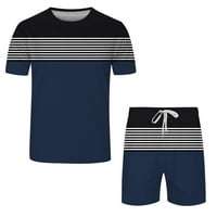PXiakgy odijela za muškarce Muške opruge Ljeto za slobodno vrijeme Sports Prozračiva apsorbirajuće šave za kratke kratke kratke hlače Dva set Muškarci odijevaju mornarsko plavo + m