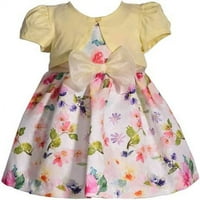 Bonnie Baby Girls 12-mjesečna cvjetna haljina bez rukava s kardiganom