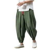 Modne labave casual široke hlače Muške elastične hlače za hlače u boji pune muške hlače Srednja odjeća