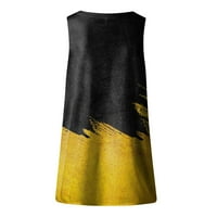 Žene Ljetne t mahune Žuta ženska ljetni tenk Najbolji casual tiskani tenk TOP V izrez majica bez rukava XL XL