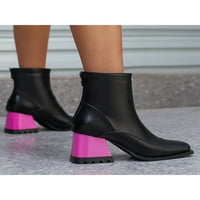 Wooblight ženske casual čizme za gležnjeve kvadratne nožne zimske cipele radne životinje print patentni