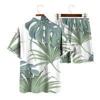 Jesenske pantalone za muškarce Vrhovi odmora Retro odjeća svakodnevne vrhove plaža Bluze Havajski odjeća za plažu Ljetni boho kratke hlače 2-komadni set