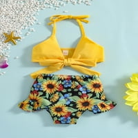 Nituyy 1-5y Girls kupaći kostimi Dječji bikini setovi ljetni halter bowknot cvjetni rufffle dva kupa