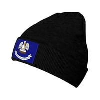 Louisiana State Pečat Zastava pletiva Beanie Hat Winter Cap Mekani topli klasični šeširi za muškarce Žene Crne