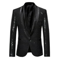 DYFZDHU MUKINS BLAZERS za muškarce Trendy Solid Court Jacket Business Wedding Party Blazer Shinny Overterwer