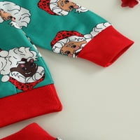 Canrulo Christmas Toddler Baby Boy Girl Jesen Zimske odjeće Dugi rukav Santa Ispis Duks + hlače Odjeća