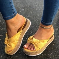 Aaimomet ženske casual haljine cipele za radne klinove sandale cipele casual otvorene ženske papuče ženske cipele casual široke širine, žute 10.5