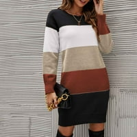 Homodles New Fashion ženska jesen i zimski džemper - Pulover okrugli vrat Crna veličina XL