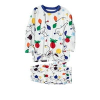 Juebong Personalizirana porodična pidžama Podudarni setovi Božićska dječja pisma Ispis Top bluza + hlače Porodična odjeća Pidžamas