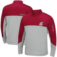 Muški kolosseum Crimson Sivi Washington State Cougars Trostruki pas Dare Quarter-Zip Jacket