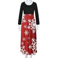 Party Vintage Božićne haljine, Ženska plus veličine Božićne rukav za rukav za gležnjeve