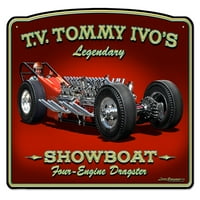 Tommy Ivo Dragster Vintage znak Izrađen u SAD-u sa čeličnim teškim mjeračem
