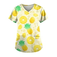 Ženski ljetni vrhovi bluza Grafički otisci kratkih rukava casual ženska majica Crew Crt fluorescentni