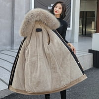NSENDM Women zimske guste pamučne kapuljače Srednje duljine Verteća odjeća prevelika čvrste jakne za