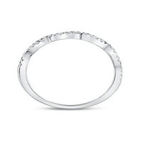 Jewels 10kt bijelo zlato Žene Okrugli dijamant Woven Twist Sjajljiv prsten CTTW Veličina 5.5