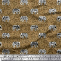 Soimoi ljubičasta viskoza šifon tkanina odlazi i umjetnički slon životinjski ispis tkanina od dvorišta