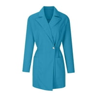 Ženski jednokrevetni grudi dugim bluže jakne Ležerne prilike dugih rukava rever kaput otvoreni prednji