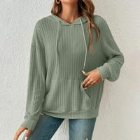 Pad džempera za žene predimenzionirani džemperi za žene dugih ležerne duksere pulover duksevi vrhovi zeleni m