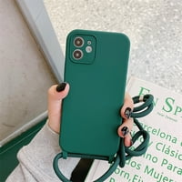 Toyella jednostavna solidna boja Messenger Lanyard tekući silikon Fine rupa mobilni telefon Kućište Sand puder iPhone13