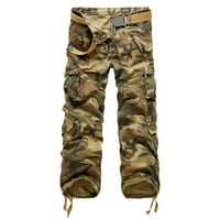 Virmaxy Duks za muškarce Multi-džepne radne pantalone na otvorenom Ležerne hlače Bez kaiševa Cargo Hlače