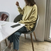 Ženske dukseve Grafička casual majica s dugim rukavima s dugim rukavima, labav dukserski bluza
