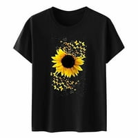 Majica Sunflower Majice za žene Slatka maslačka grafika Thirt Ljetne žene Kratki rukav Tee Majice za