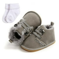 Dojenčadke za bebe mekane neklizajuće cipele snijega Boots Boys Girls Prvi hodači čipkasti runo obložene