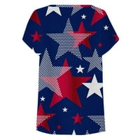 GUZOM 4. srpnja Košulje za žene - američka zastava trendovska posada Nezavisnosti Dan kratkih rukava