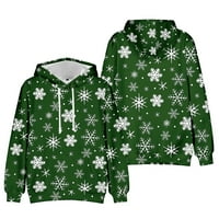 Cuhas Winter Hoodies za muškarce tiskani džemper sa dugim rukavima za i WO u proljeće i jesenjim duksevima dukseve zelene 1x