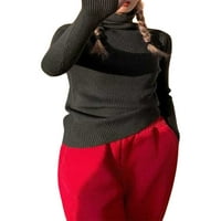 Bagilaanoe ženske rebraste pletene vrhove dugih rukava turtleneck osnovna slatka fit ultrasteret udobnost