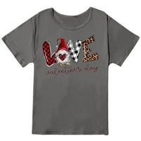 Rollbacks Valentinene majice za žene kratki rukav majica Okrugli vrat Pulover Womens Comfy bluza Valentine