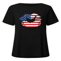 Avamo ženski labavi američki zastava Ispis ljetnih vrhova kratkih rukava majica za odmor