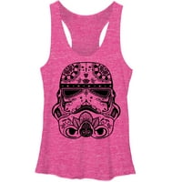 Ženski zvezda ratova ukrašeni trkački rezervoar Stormtrooper-a Top Pink Heather Veliki