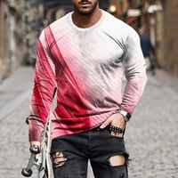 CLlios muške grafičke majice Casual 3D tisak košulje s dugim rukavima Stilski pulover TOP modni modni vratni vrat velike i visoke majice