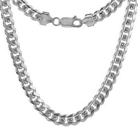 Sterling srebrna rodijumska ogrlica u Miami kubanskoj vezi sa ogrlicama za dovodu u vodu Italija