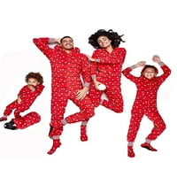 Wybzd Porodica koja odgovara božićnim pidžamim setom, gudački svetla uzorak jednodijelni zip-prednji