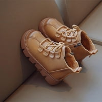 Djevojke Rain Boot Fashion Child Boots za dječake i djevojke Bonski proklizavaju debeli potplati ravni dno bočne patentne zatvarače plišano toplim čipkama UP-a