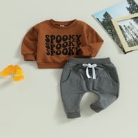 Wassery Toddler Baby Boys Halloween Outfits 2T 3T Odjeća za novorođenčad Dugi rukavi Ploče Dukseri Torp