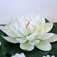 Umjetni bijeli lotos napušta cvijeće vodeni ribnjaci lažni ljiljan plutajući bazen kod kuće