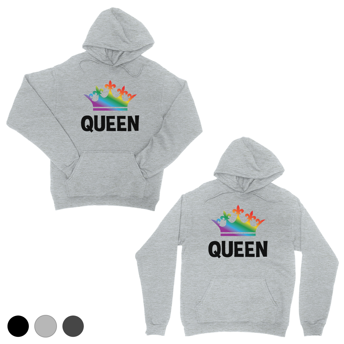Kraljica kraljica Rainbow Crown Cool Siva odgovara parnih dukseva
